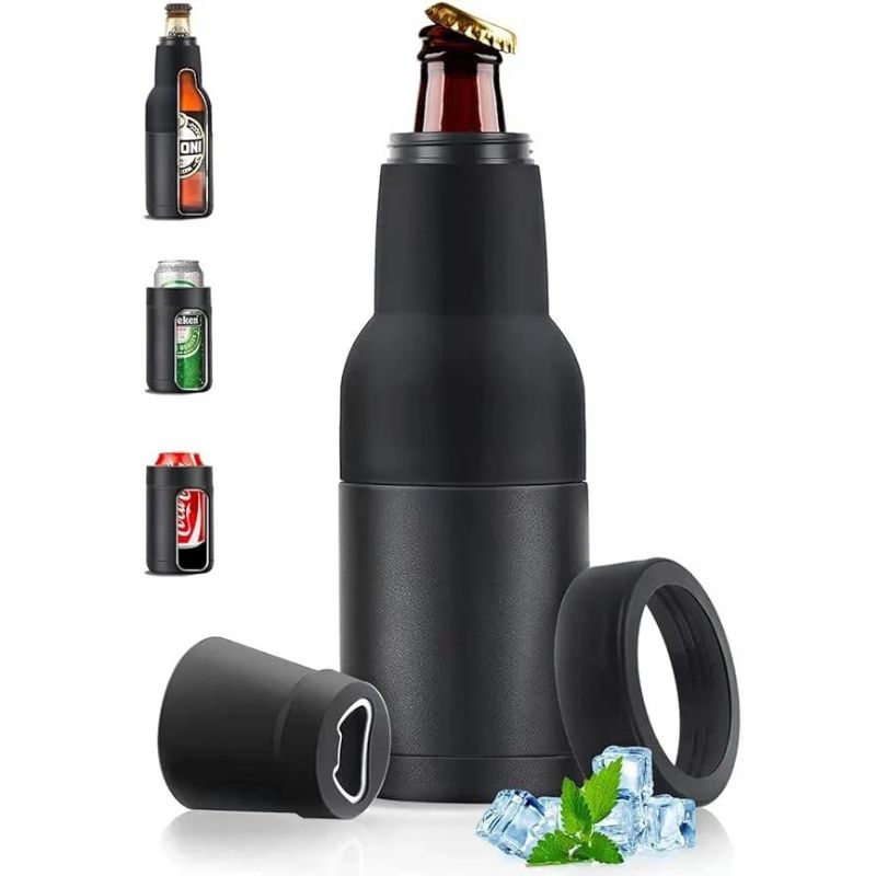 Beer Bottle and Can Cooler with Beer Opener