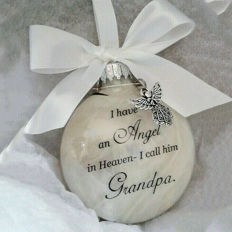 Christmas Ornaments Feather Ball - Angel In Heaven Memorial Ornament