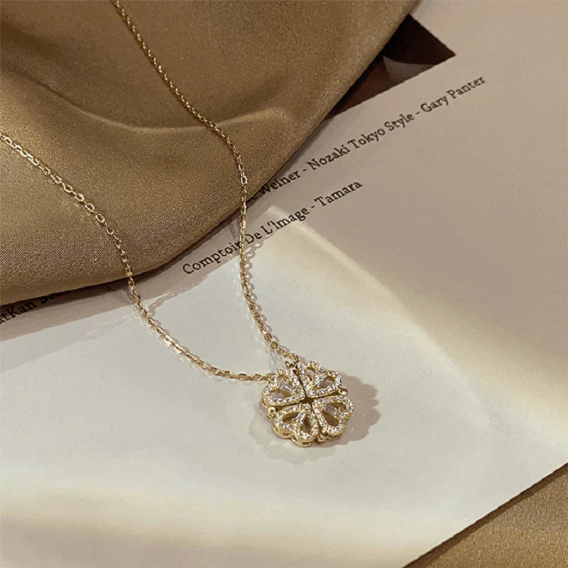 ☘Four-Leaf Heart Shape Necklace🎁The Best Gifts For Your Loved Ones💕【Buy 2 free shipping】