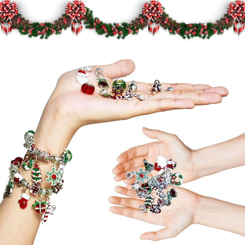 24 Pcs DIY Christmas Advent Calendar Bracelets Set