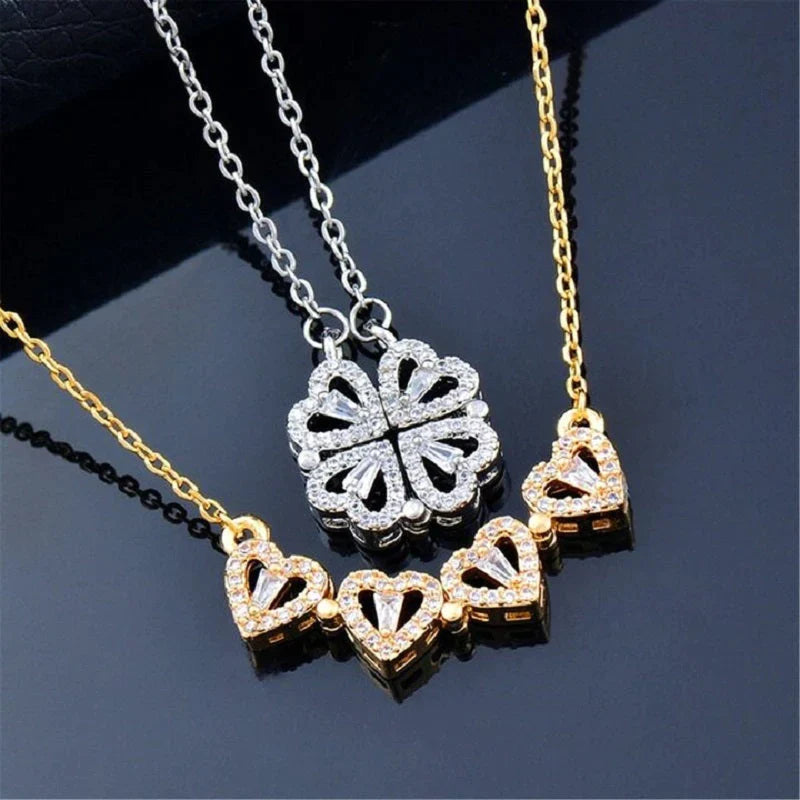 ☘Four-Leaf Heart Shape Necklace🎁The Best Gifts For Your Loved Ones💕【Buy 2 free shipping】