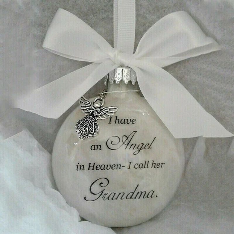 Christmas Ornaments Feather Ball - Angel In Heaven Memorial Ornament