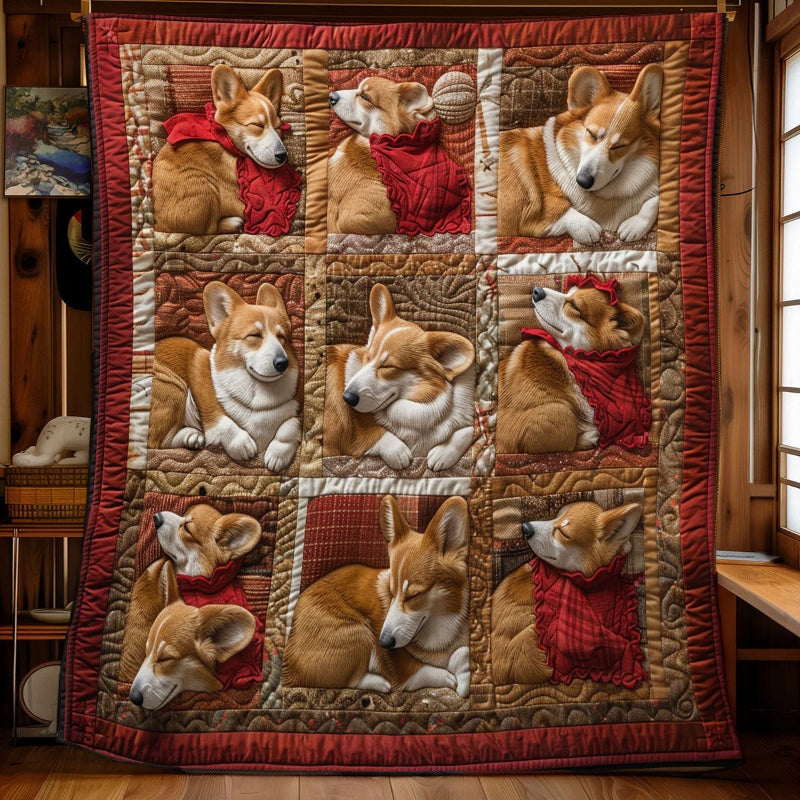 Happy Corgi Sleeping Blanket - D255 - Premium Blanket