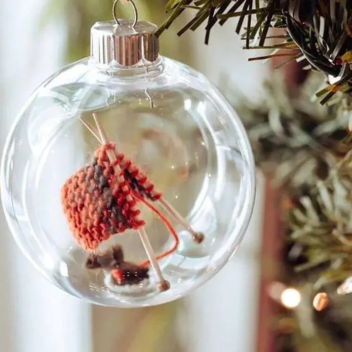 Knitting Christmas Ornament, Knit Gift, Holiday Decor, Knitters Gift_Purple