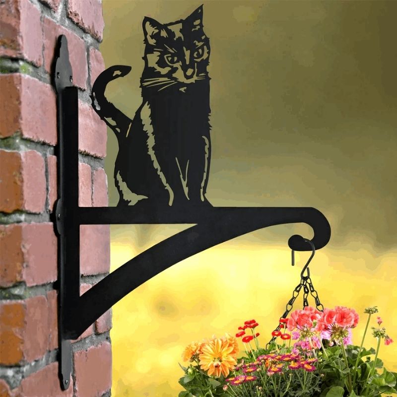 Sitting Cat Metal Hanging Bracket Plant Stand PS009