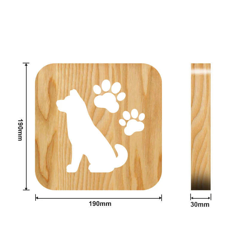 Dog Wooden Decorative Light