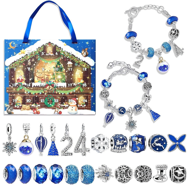 24 Pcs DIY Christmas Advent Calendar Bracelets Set