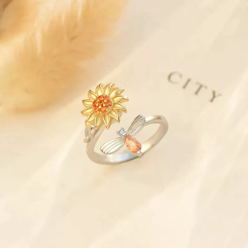 To My Daughter Sunflower Fidget Ring