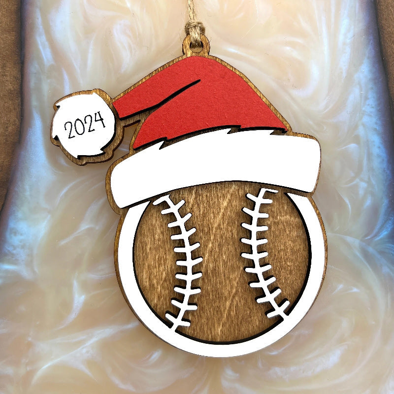 Personalized Wooden Sports Christmas Ornament