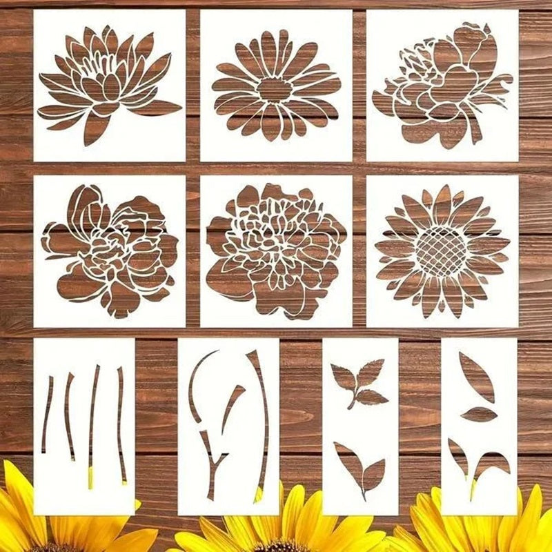 Blooming Flowers Garden Stencils - DIY Decoration