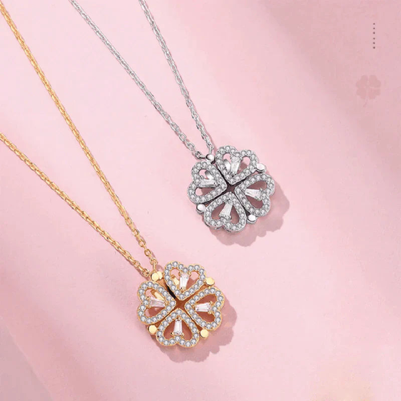 ☘Four-Leaf Heart Shape Necklace🎁The Best Gifts For Your Loved Ones💕【Buy 2 free shipping】