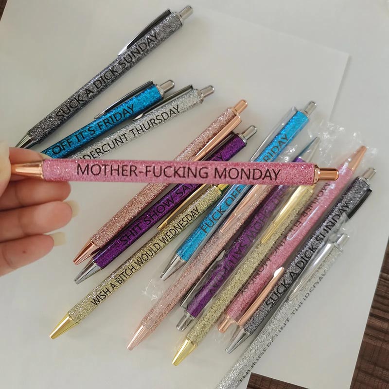 Colored Glitter Pen Set For Sarcastic Souls