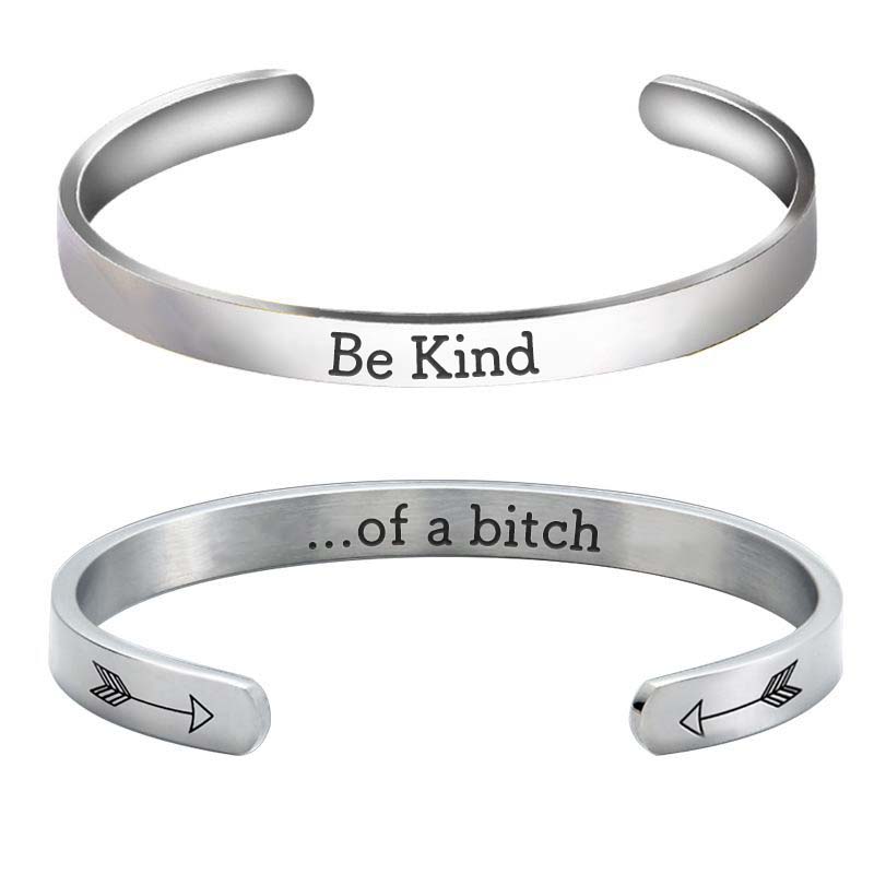 Be Kind...Of A Bi♥ch Mantra Bracelet