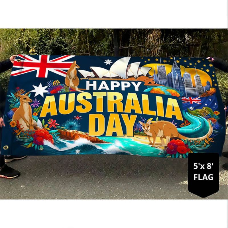 Happy Australia Day Grommet Flag