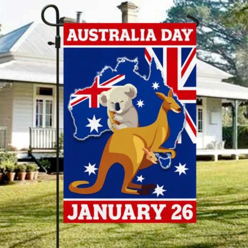 Happy Australia Day January 26 Flag