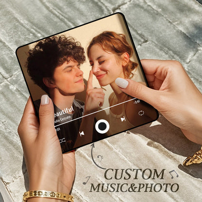 Personalized Photo Album Fridge Magnet Music with Black Frame Wall Photo Sticker Music Movement That Can Be Played Without Cell Phone