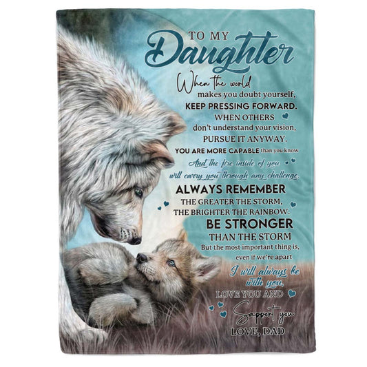 To My Daughter - From Dad - Wolf A246 - Premium Blanket