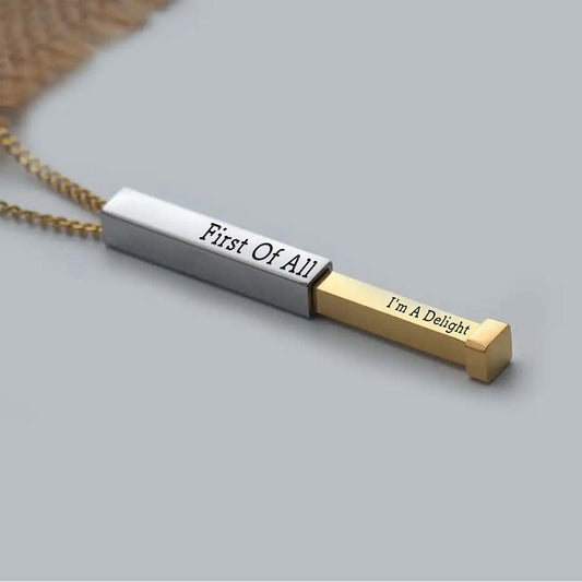 First Of All I'm A Delight Hidden Message Necklace