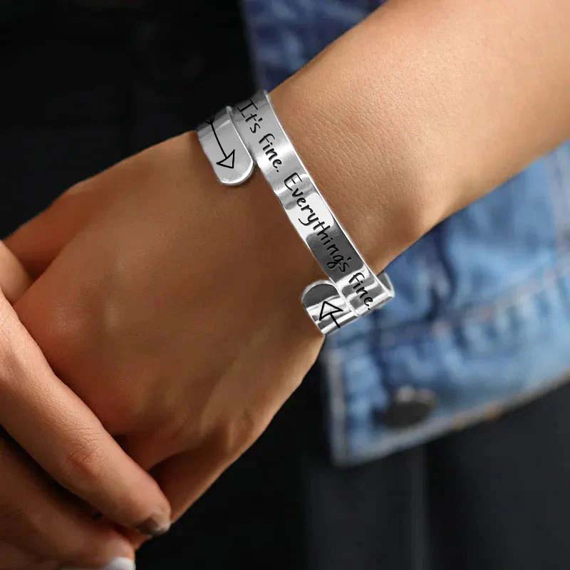 It's Fine Everything's Fine Engraved Bracelet