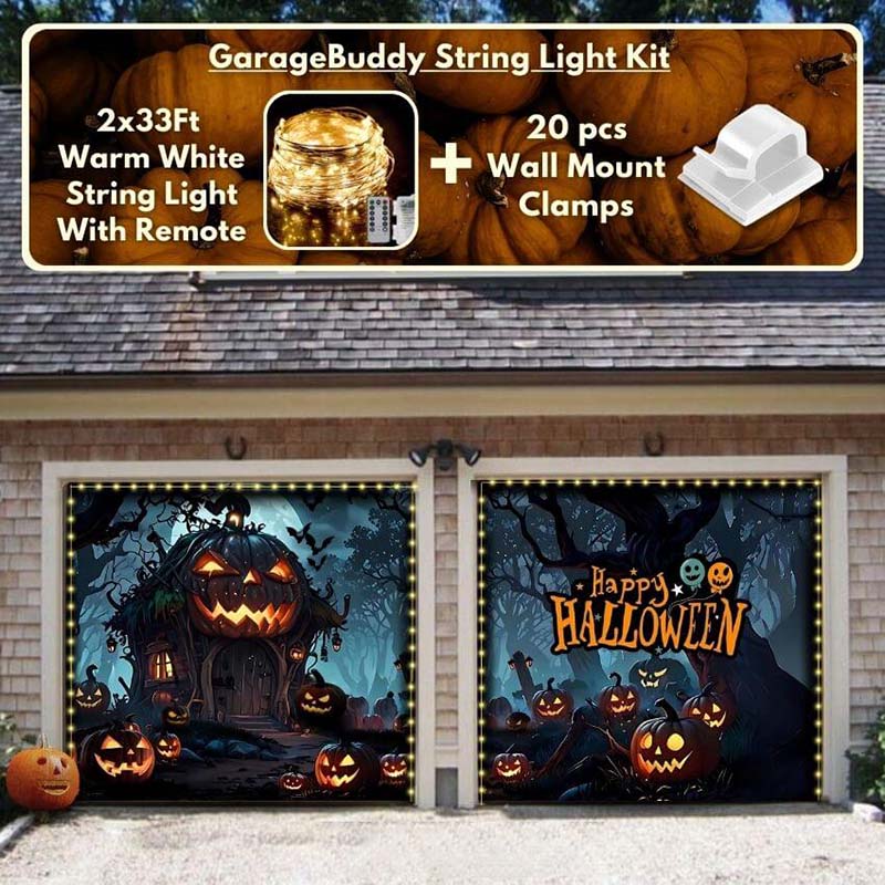 Pumpkin House Halloween Garage Door Covers HC002