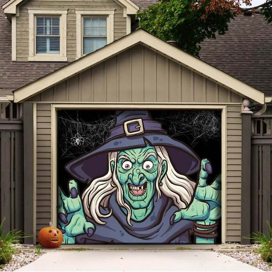 Ugly Witch Halloween Garage Door Covers HC006