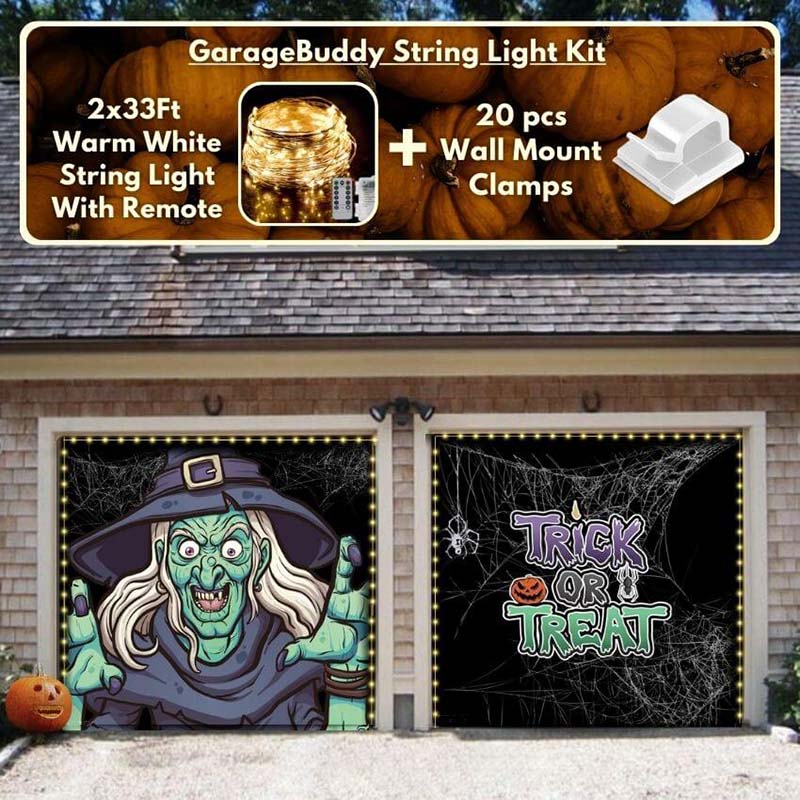 Ugly Witch Halloween Garage Door Covers HC006