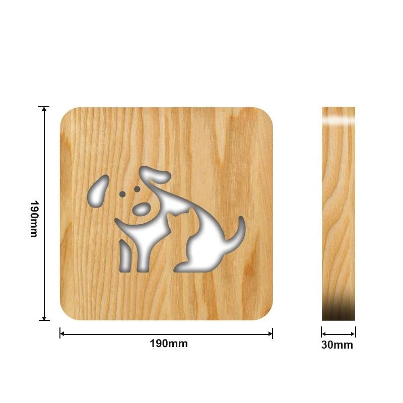 Dog Wooden Decorative Light