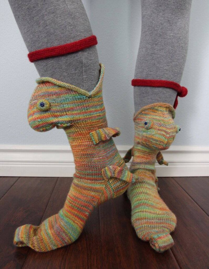 Knit Crocodile Socks