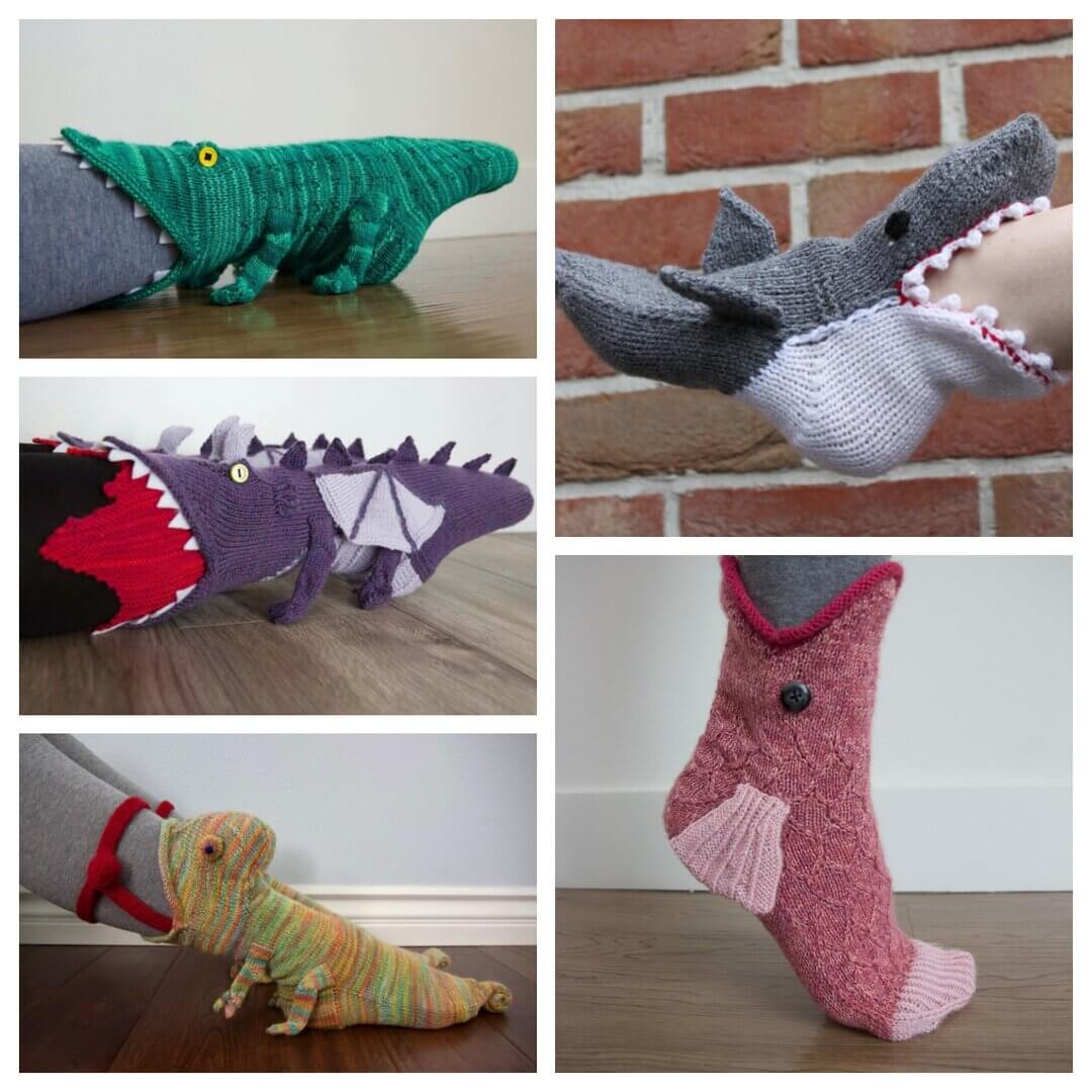 Knit Crocodile Socks