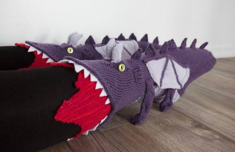 Knit Crocodile Socks