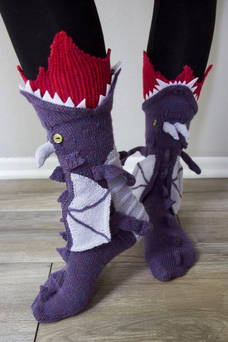 Knit Crocodile Socks