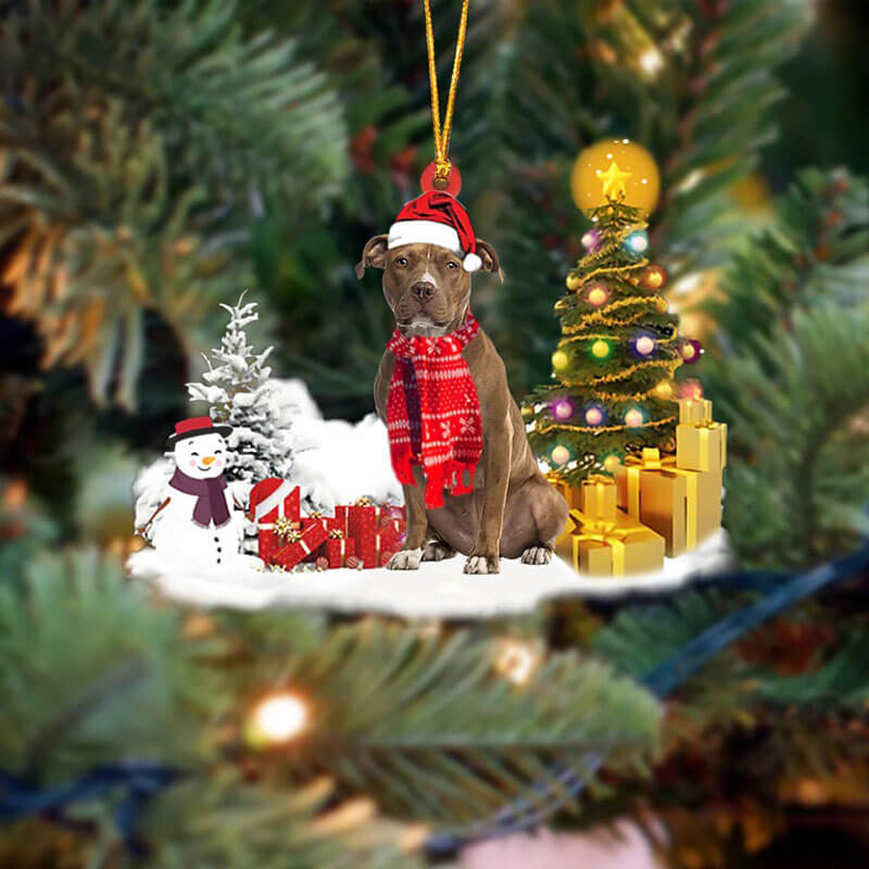 Pit Bull Christmas Ornament SM083