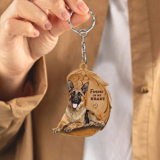 German Shepherd Forever In My Heart Acrylic Keychain FK001