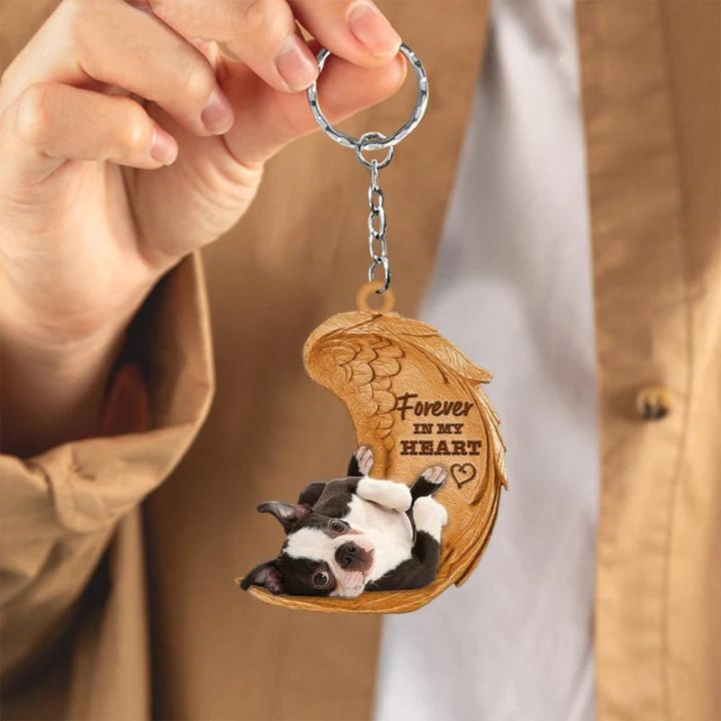 Boston Terrier Forever In My Heart Acrylic Keychain FK006