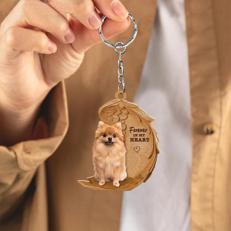 Pomeranian Forever In My Heart Acrylic Keychain FK027