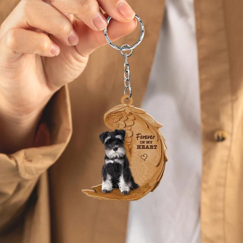 Miniature Schnauzer Forever In My Heart Acrylic Keychain FK034