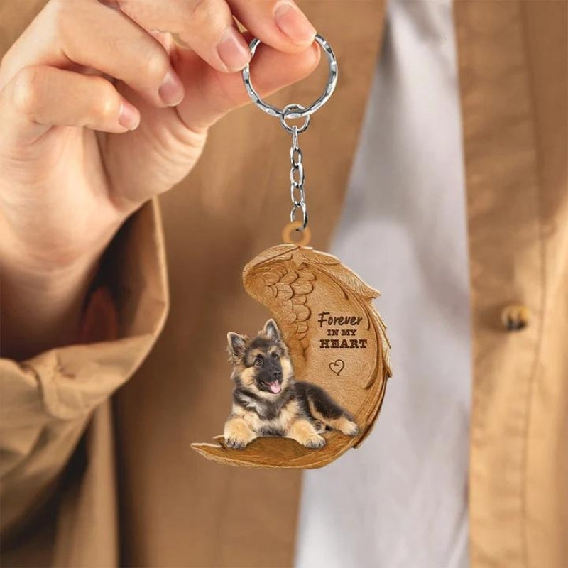 German Shepherd Forever In My Heart Acrylic Keychain FK073