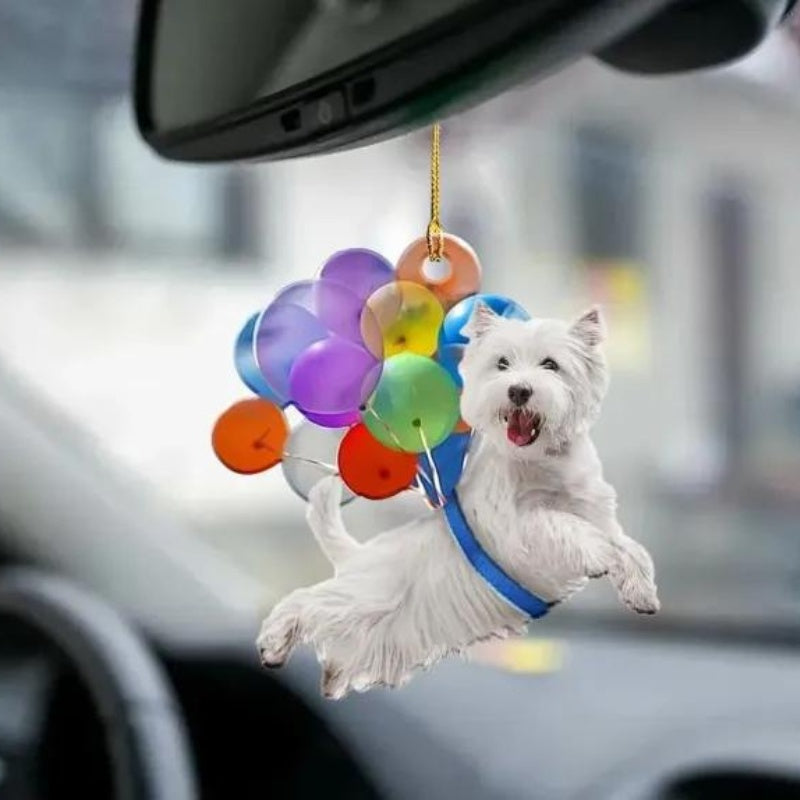 West Highland White Terrier Fly With Bubbles Car Hanging Ornament BC017