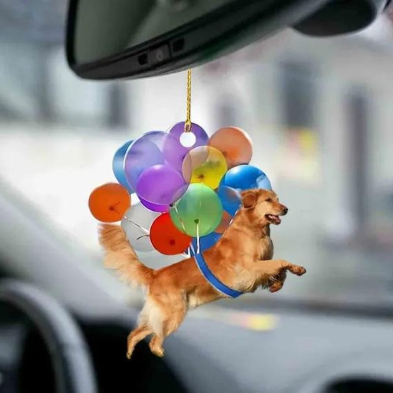 Golden Retriever Fly With Bubbles Car Hanging Ornament BC023