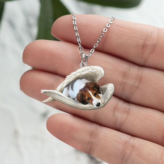 Nederlandse Kooikerhondje Dog Sleeping Angel Stainless Steel Necklace SN145