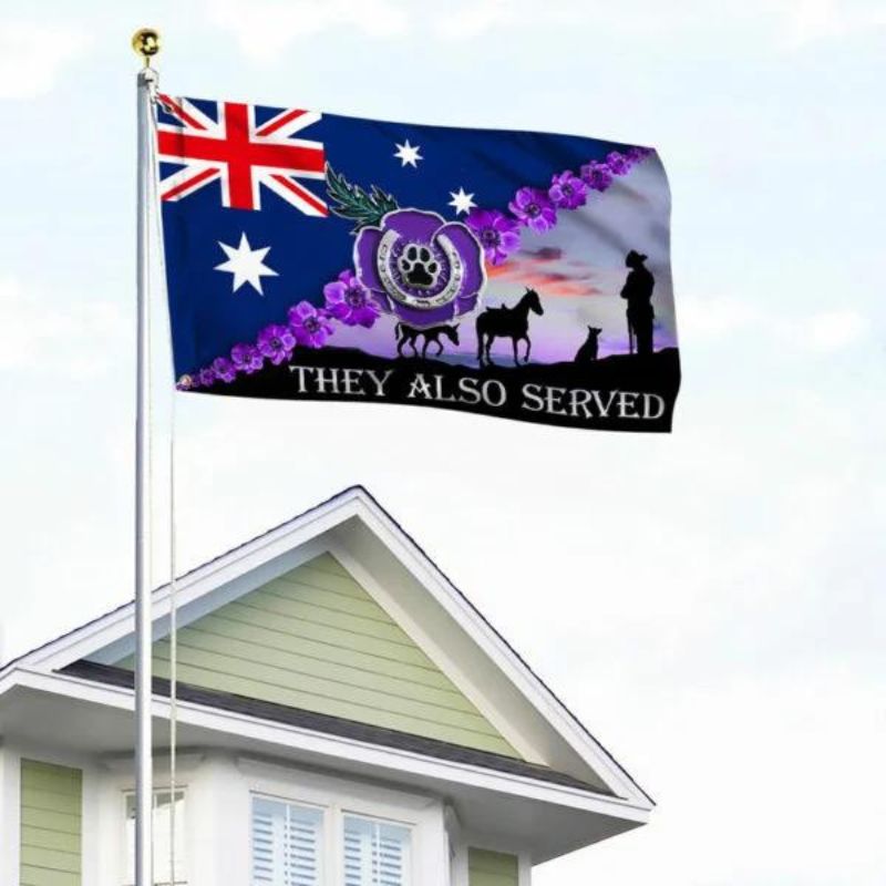 Purple Poppy Australian Grommet Flag They Also Served