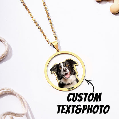 Personalized Pet Photo Necklace Gift for Pet Lover
