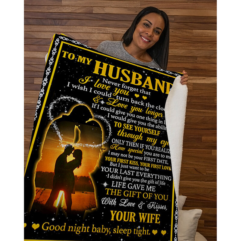 To My Husband - From Wife - A519 - Premium Blanket